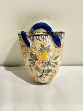 Vintage pottery wall pocket planter Schramberger Majolikafabrik (SMF) German